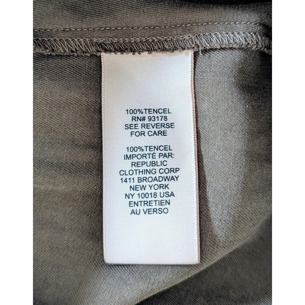 Philosophy Petite Olive Green Tencel Pants PXL Elastic Waist Casual New With... - Picture 7 of 8